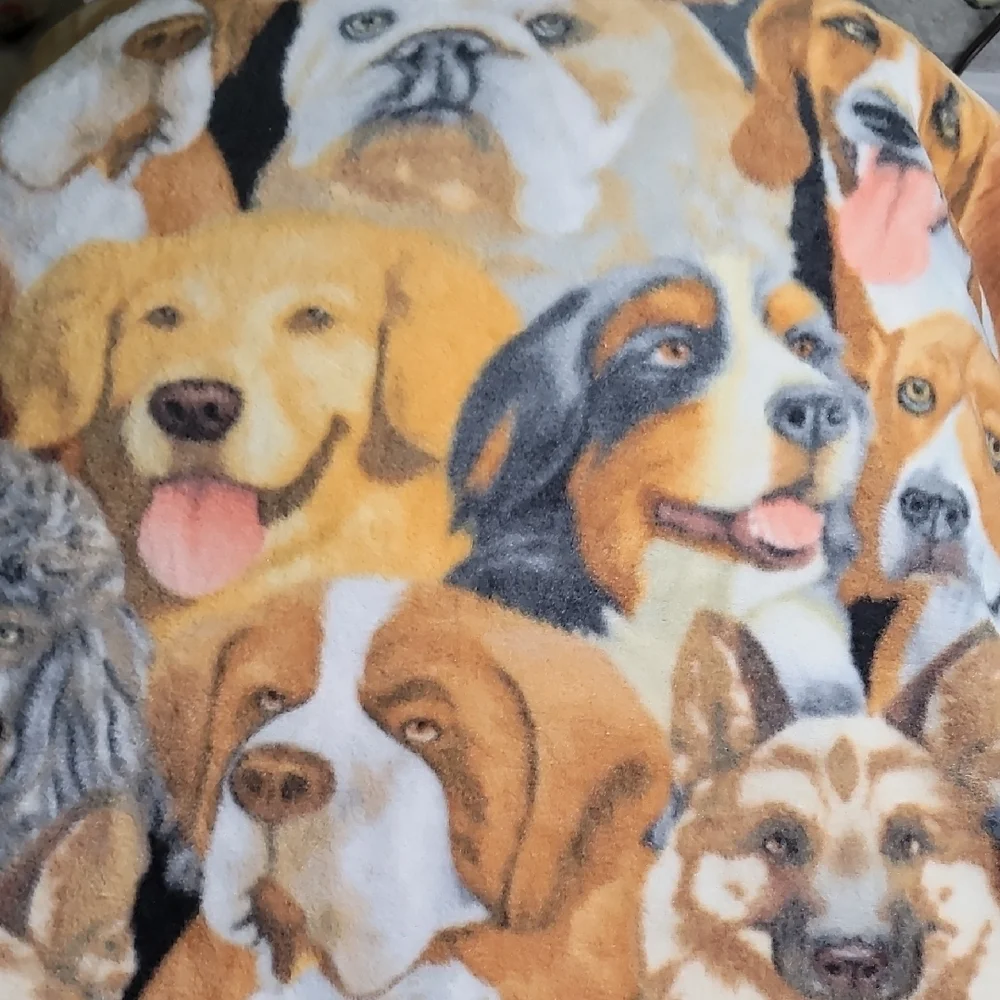 Cozy Dog Print Fleece Fabric 1 Yard